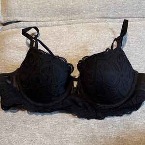 Aerie Black Floral Lace Bra